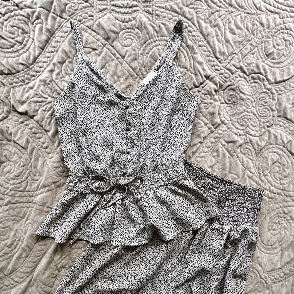 Sienna Sky Black and White Wide Leg Jumpsuit